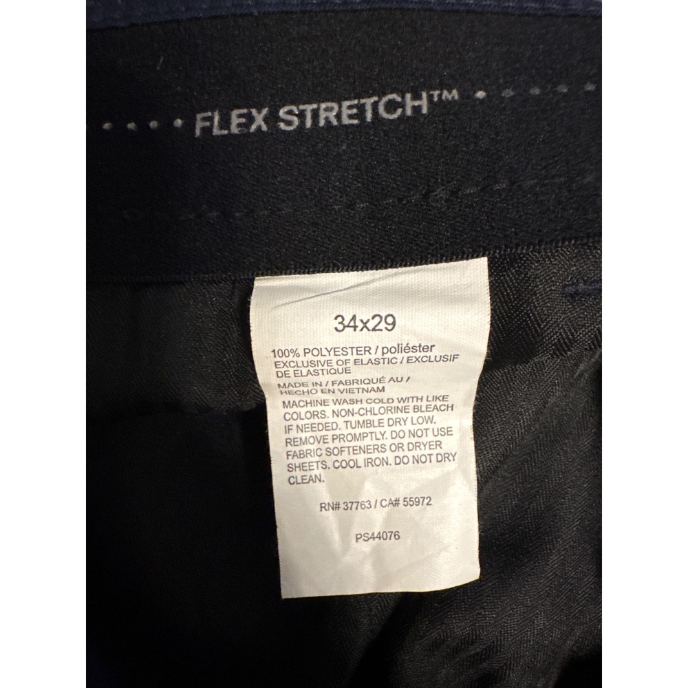 Perry Ellis Portfolio Mens Flex Stretch Classic Fit Dress Pants Navy 34x29 - Picture 5 of 6